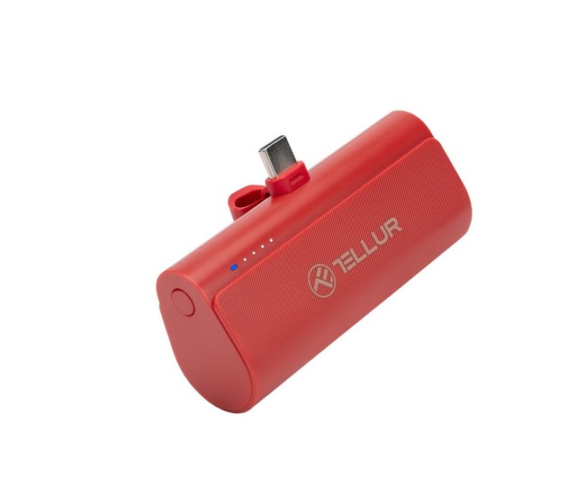 Baterie externa Tellur PD202 5000mAh, QC3.0 18W + PD20W, USB-C, rosu