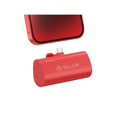 Baterie externa Tellur PD202 5000mAh, QC3.0 18W + PD20W, USB-C, rosu