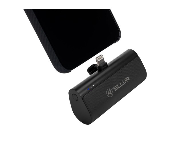 Baterie externa Tellur PD203 5000mAh, QC3.0 18W + PD20W, Lightning, negru