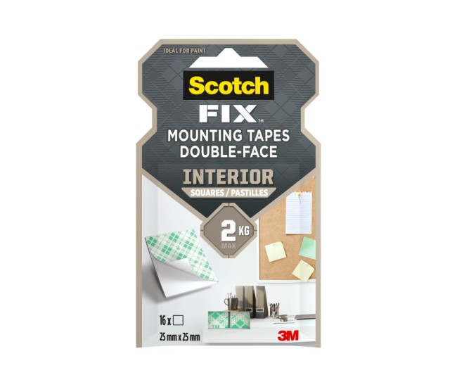 Benzi dublu adezive pretaiate montare interior, 16 buc/pachet, 3M Scotch-Fix(TM)