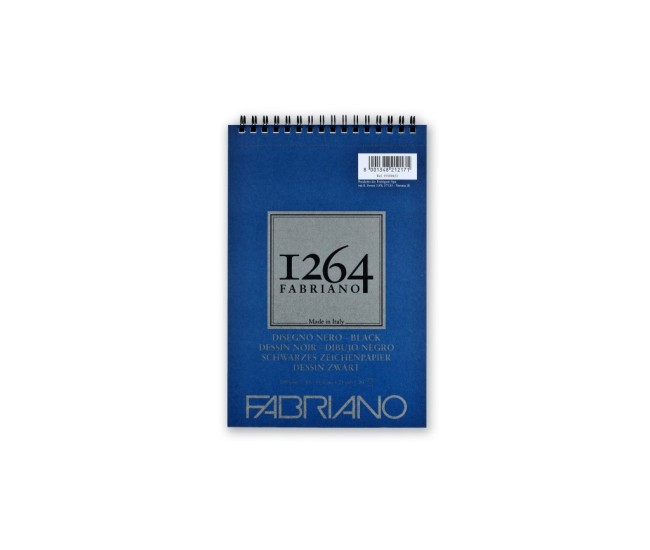 Bloc desen 1264 Black Drawing, A5, 200gr, 20 file, cu spirala Fabriano