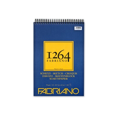 Bloc desen 1264 Schizzi, A3, 90gr, 120 file, cu spirala pe latime Fabriano