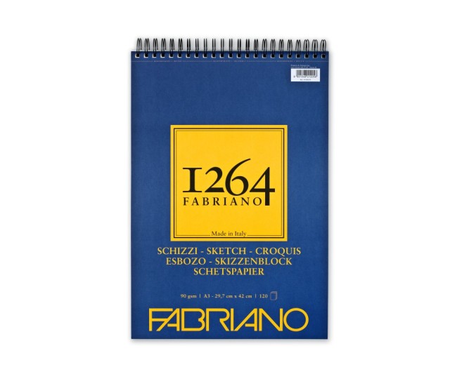 Bloc desen 1264 Schizzi, A3, 90gr, 120 file, cu spirala pe latime Fabriano Bloc desen 1264 Schizzi, A3, 90gr, 120 file, cu spirala pe latime Fabriano