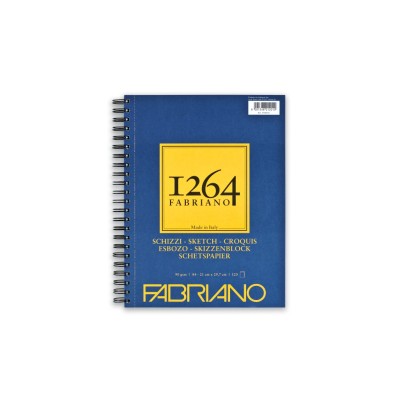 Bloc desen 1264 Schizzi, A4, 90gr, 120 file, cu spirala pe lungime Fabriano