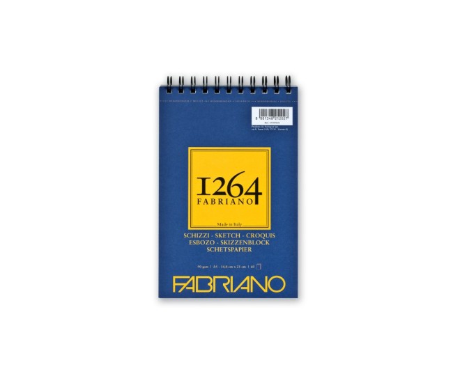 Bloc desen 1264 Schizzi, A5, 90gr, 60 file, cu spirala pe latime Fabriano Bloc desen 1264 Schizzi, A5, 90gr, 60 file, cu spirala pe latime Fabriano
