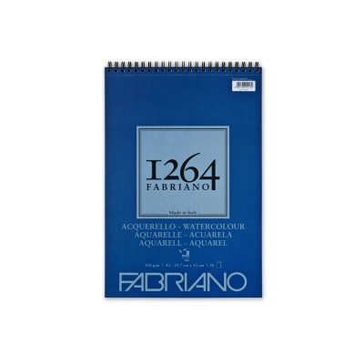 Bloc desen 1264 Watercolor, A3, 300gr, 30 file, cu spirala Fabriano