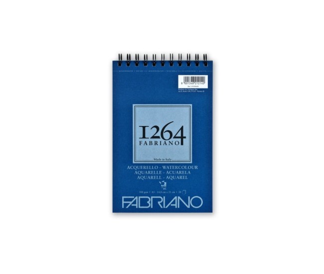 Bloc desen 1264 Watercolor, A5, 300gr, 20 file, cu spirala Fabriano Bloc desen 1264 Watercolor, A5, 300gr, 20 file, cu spirala Fabriano