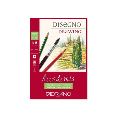 Bloc desen Accademia Disegno, A3, 200 g, 30 file, fara spirala Fabriano