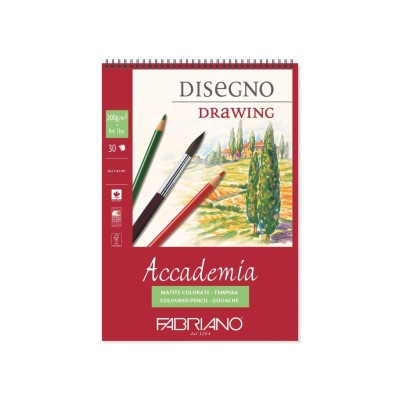 Bloc desen Accademia Disegno, A3, 200 g, 30 file, cu spirala Fabriano