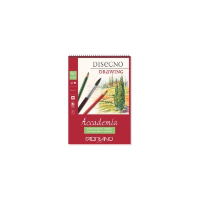 Bloc desen Accademia Disegno, A5, 200 g, 30 file, cu spirala Fabriano