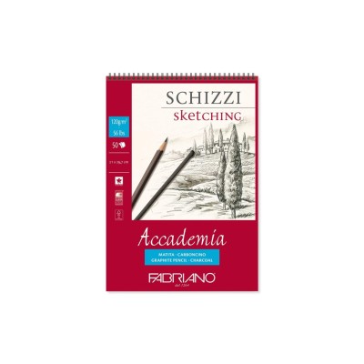 Bloc desen Accademia Schizzi, A4, 120 g, 50 file, cu spirala Fabriano