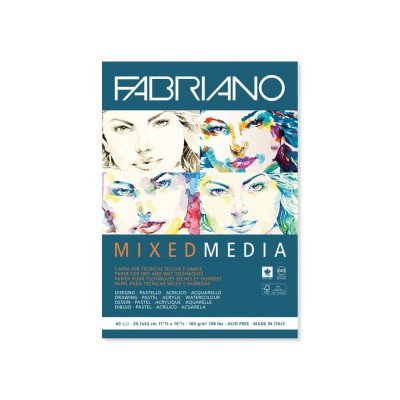 Bloc desen Mix Media, A3, 160 g, 60 file, fara spirala Fabriano