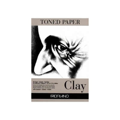 Bloc desen Toned Paper Clay, A3, 120g, 50 file, fara spirala Fabriano