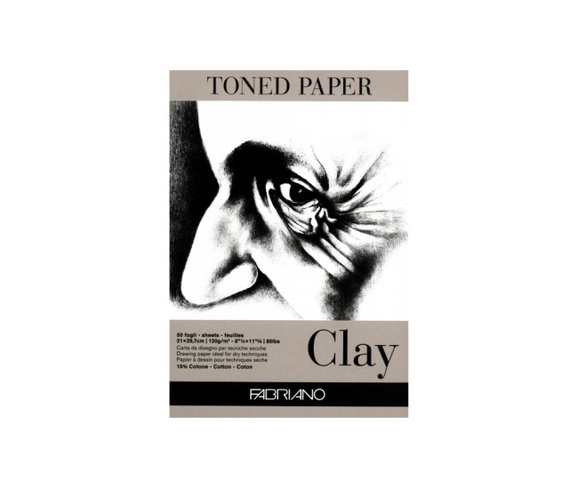 Bloc desen Toned Paper Clay, A4, 120g, 50 file, fara spirala Fabriano Bloc desen Toned Paper Clay, A4, 120g, 50 file, fara spirala Fabriano