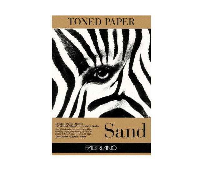Bloc desen Toned Paper Sand, A3, 120g, 50 file, fara spirala Fabriano