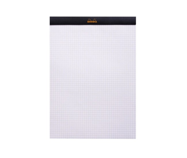 Blocnotes A4, capsat, 80 file, N?18, Rhodia black