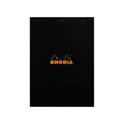Blocnotes A4, capsat, 80 file, N?18, Rhodia black