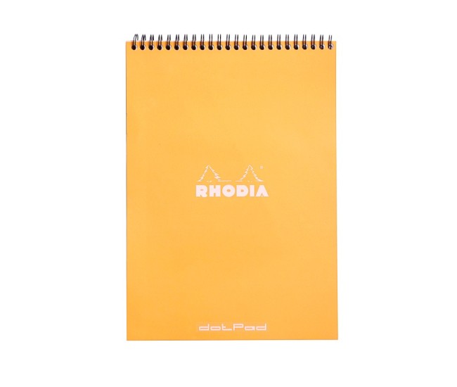 Blocnotes grafic A4, spirala metalica dubla, 80 file, Rhodia Classic Orange