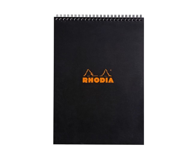 Blocnotes A4, spirala 80 file, Rhodia Classic, black