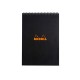 Blocnotes A4, spirala 80 file, Rhodia Classic, black