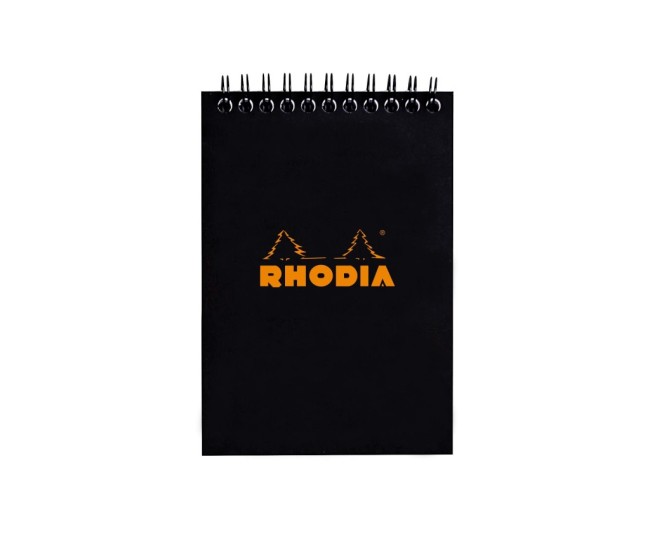 Blocnotes A6, spirala, 80 file, Rhodia Classic, black
