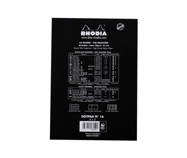 Blocnotes grafic A5 capsat 80 file Rhodia dotPad