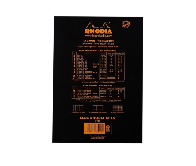 Blocnotes N16 velin A5 capsat 80 file Rhodia Blocnotes N16 velin A5 capsat 80 file Rhodia