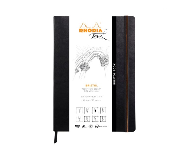 Notebook grafic A4, portrait, 32 file, Rhodia Touch Bristol