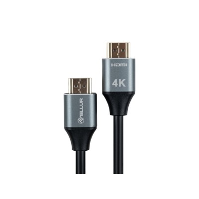 Cablu High Speed HDMI 2.0 Tellur, 4K, 18Gbps, tata-tata, Ethernet, aurit, 1.5m, negru