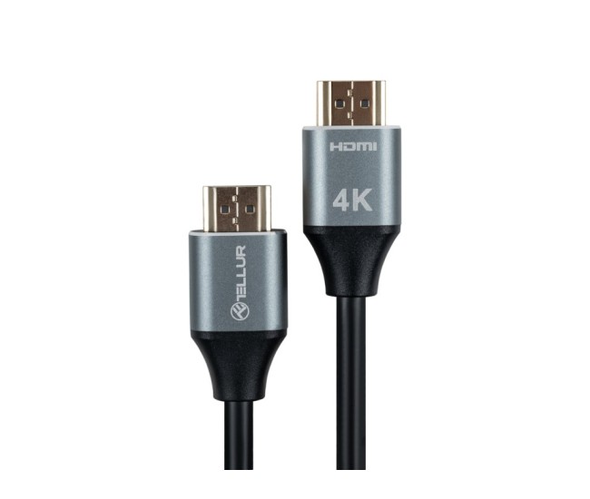 Cablu High Speed HDMI 2.0 Tellur, 4K, 18Gbps, tata-tata, Ethernet, aurit, 1.5m, negru