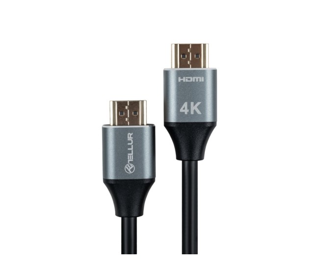 Cablu High Speed HDMI 2.0 Tellur, 4K, 18Gbps, tata-tata, Ethernet, aurit, 5m, negru