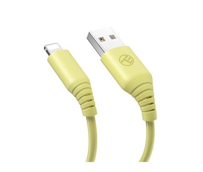 Cablu silicon Tellur USB to Lightning, 3A, 1m, galben