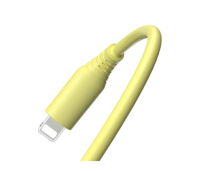 Cablu silicon Tellur USB to Lightning, 3A, 1m, galben