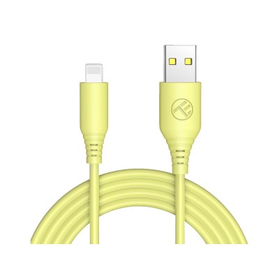 Cablu silicon Tellur USB to Lightning, 3A, 1m, galben