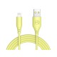 Cablu silicon Tellur USB to Lightning, 3A, 1m, galben