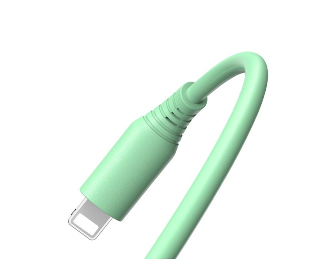 Cablu silicon Tellur USB to Lightning, 3A, 1m, verde