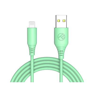 Cablu silicon Tellur USB to Lightning, 3A, 1m, verde