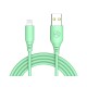 Cablu silicon Tellur USB to Lightning, 3A, 1m, verde