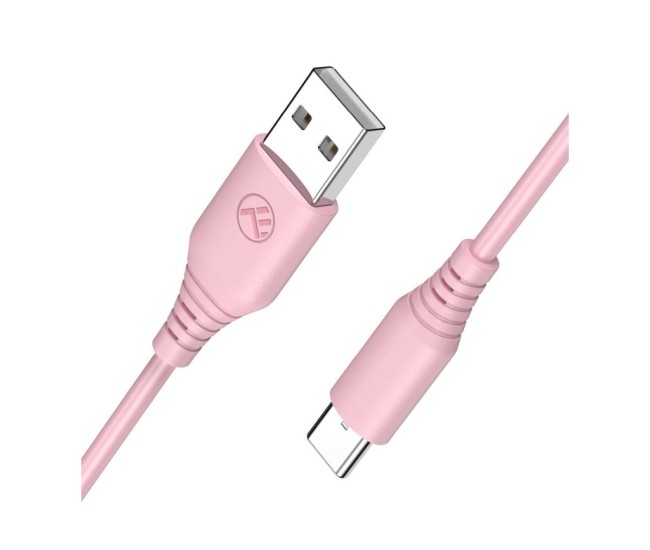 Cablu silicon Tellur USB to Type-C, 3A, 1m, roz