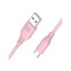 Cablu silicon Tellur USB to Type-C, 3A, 1m, roz