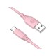 Cablu silicon Tellur USB to Type-C, 3A, 1m, roz
