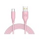 Cablu silicon Tellur USB to Type-C, 3A, 1m, roz