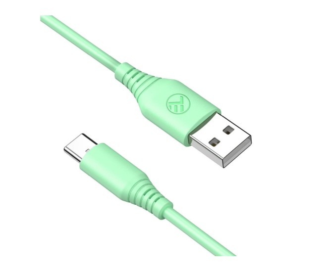 Cablu silicon Tellur USB to Type-C, 3A, 1m, verde