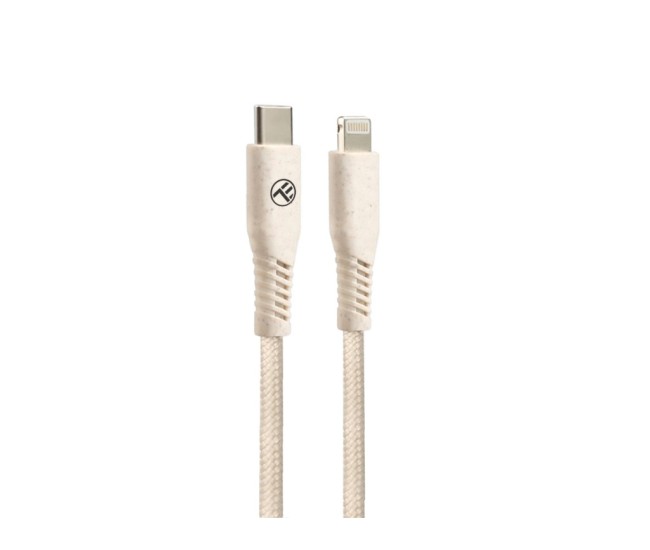 Cablu Tellur Green Type-C to Lightning, 2.4A, PD20W, 1m, nailon, crem