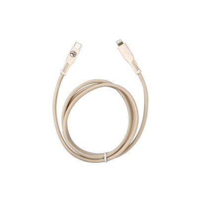 Cablu Tellur Green Type-C to Lightning, 2.4A, PD20W, 1m, nailon, crem