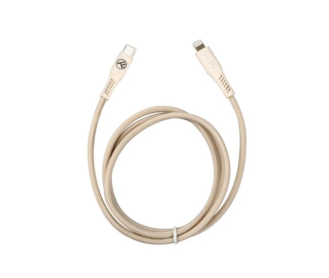 Cablu Tellur Green Type-C to Lightning, 2.4A, PD20W, 1m, nailon, crem