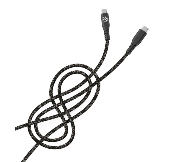 Cablu Tellur Green Type-C to Type-C, 3A, PD60W, 1 m, nailon, negru Cablu Tellur Green Type-C to Type-C, 3A, PD60W, 1 m, nailon, negru