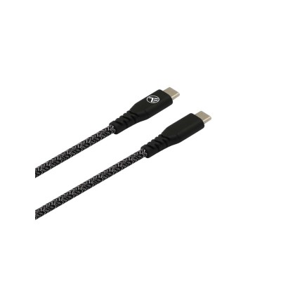 Cablu Tellur Green Type-C to Type-C, 3A, PD60W, 1 m, nailon, negru