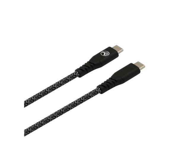 Cablu Tellur Green Type-C to Type-C, 3A, PD60W, 1 m, nailon, negru Cablu Tellur Green Type-C to Type-C, 3A, PD60W, 1 m, nailon, negru