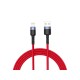 Cablu Tellur Lightning cu LED, 3A, nailon, 1.2m, rosu